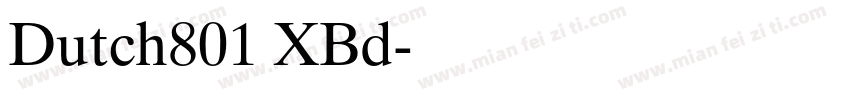 Dutch801 XBd字体转换